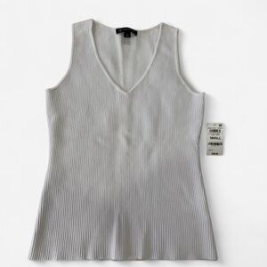 INC International Concepts Gray Ribbed Sleeveless Tank Top